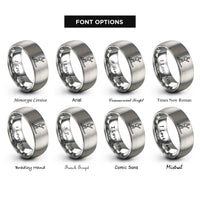 font options for inside engraving on grey sup paddler rings