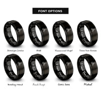 font options for inside engraving on black super dad rings