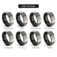 font options for inside engraving on black & gray supercharger rings