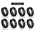 font options for inside engraving on black & gray supercharger rings