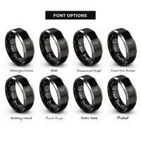 font options for inside engraving on black & gray supercharger rings