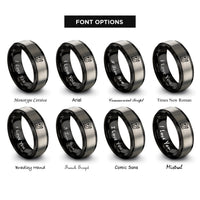 font options for inside engraving on black & gray supercharger rings