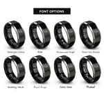 font options for inside engraving on black & silver supercharger rings