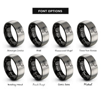 font options for inside engraving on black & silver supercharger rings