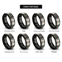 font options for inside engraving on black & gray supercharger rings