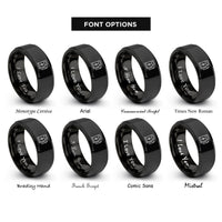 font options for inside engraving on black supercharger rings