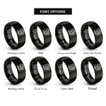 font options for inside engraving on black supercharger rings