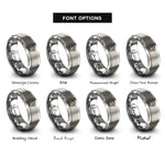 font options for inside engraving on silver supercharger rings