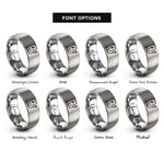 font options for inside engraving on silver supercharger rings