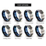 font options for inside engraving on blue & silver supernova rings