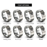 font options for inside engraving on gray supernova burst shockwave rings