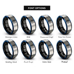 font options for inside engraving on black & blue & silver supply grill rings