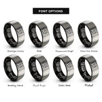 font options for inside engraving on black & grey supply grill rings