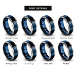 font options for inside engraving on blue & gray supply grill rings