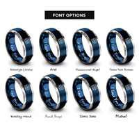 font options for inside engraving on blue & gray supply grill rings