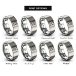 font options for inside engraving on silver supply grill rings
