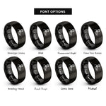 font options for inside engraving on black support person icon rings
