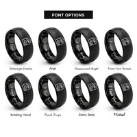 font options for inside engraving on black surf break rings