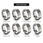 font options for inside engraving on silver surf break rings