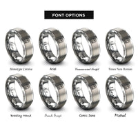 font options for inside engraving on grey surf break rings
