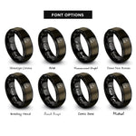 font options for inside engraving on gunmetal & black surf break rings