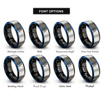 font options for inside engraving on black & blue & grey surface warfare cutlasses rings
