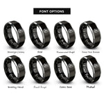 font options for inside engraving on black & silver surface warfare pin rings