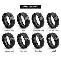 font options for inside engraving on black surface warfare pin rings