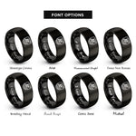 font options for inside engraving on black surface warfare pin rings