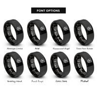 font options for inside engraving on black surface warfare pin rings