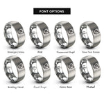 font options for inside engraving on grey surface warfare pin rings