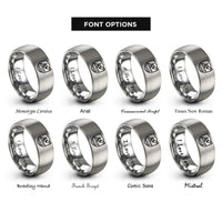 font options for inside engraving on grey surface warfare pin rings