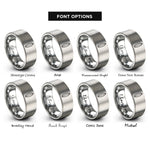 font options for inside engraving on grey surfboard rings
