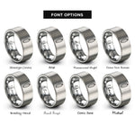 font options for inside engraving on gray surfboard rings
