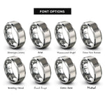 font options for inside engraving on gray surfboard longboard rings
