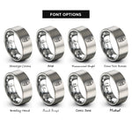 font options for inside engraving on grey surfboard wave rings