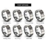 font options for inside engraving on silver surfer riding barrel rings