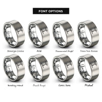 font options for inside engraving on gray surfing lift rings