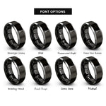 font options for inside engraving on black & gray surgical scissors rings