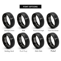 font options for inside engraving on black surgical scissors rings