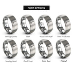 font options for inside engraving on silver surgical scissors rings