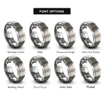 font options for inside engraving on grey surgical scissors rings
