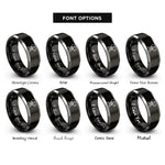 font options for inside engraving on black & grey survey level rings