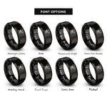 font options for inside engraving on black survey level rings