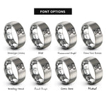 font options for inside engraving on silver survey level rings