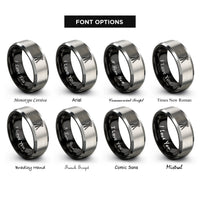 font options for inside engraving on black & grey survey tripod level rings