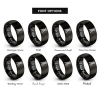 font options for inside engraving on black survey tripod level rings