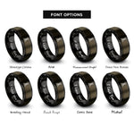 font options for inside engraving on gunmetal & black survey tripod level rings