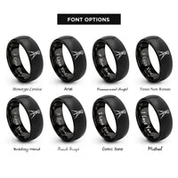 font options for inside engraving on black surveyor tripod rings