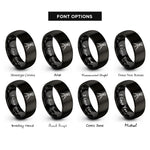 font options for inside engraving on black surveyor tripod rings
